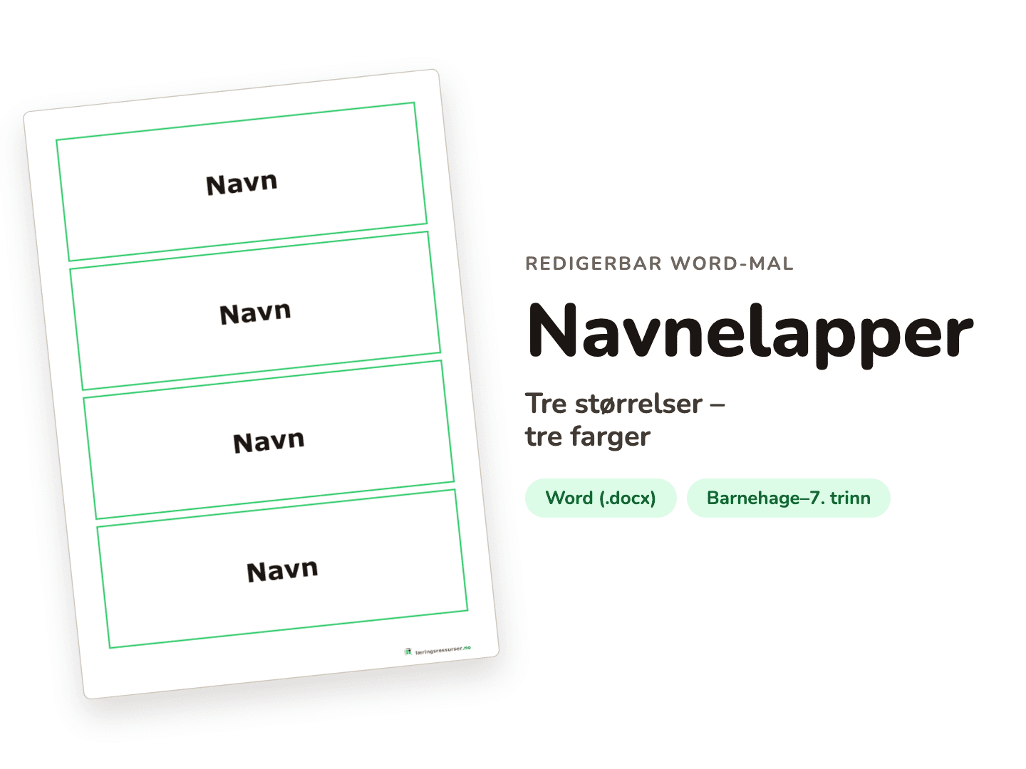 Navnelapper - 3 farger