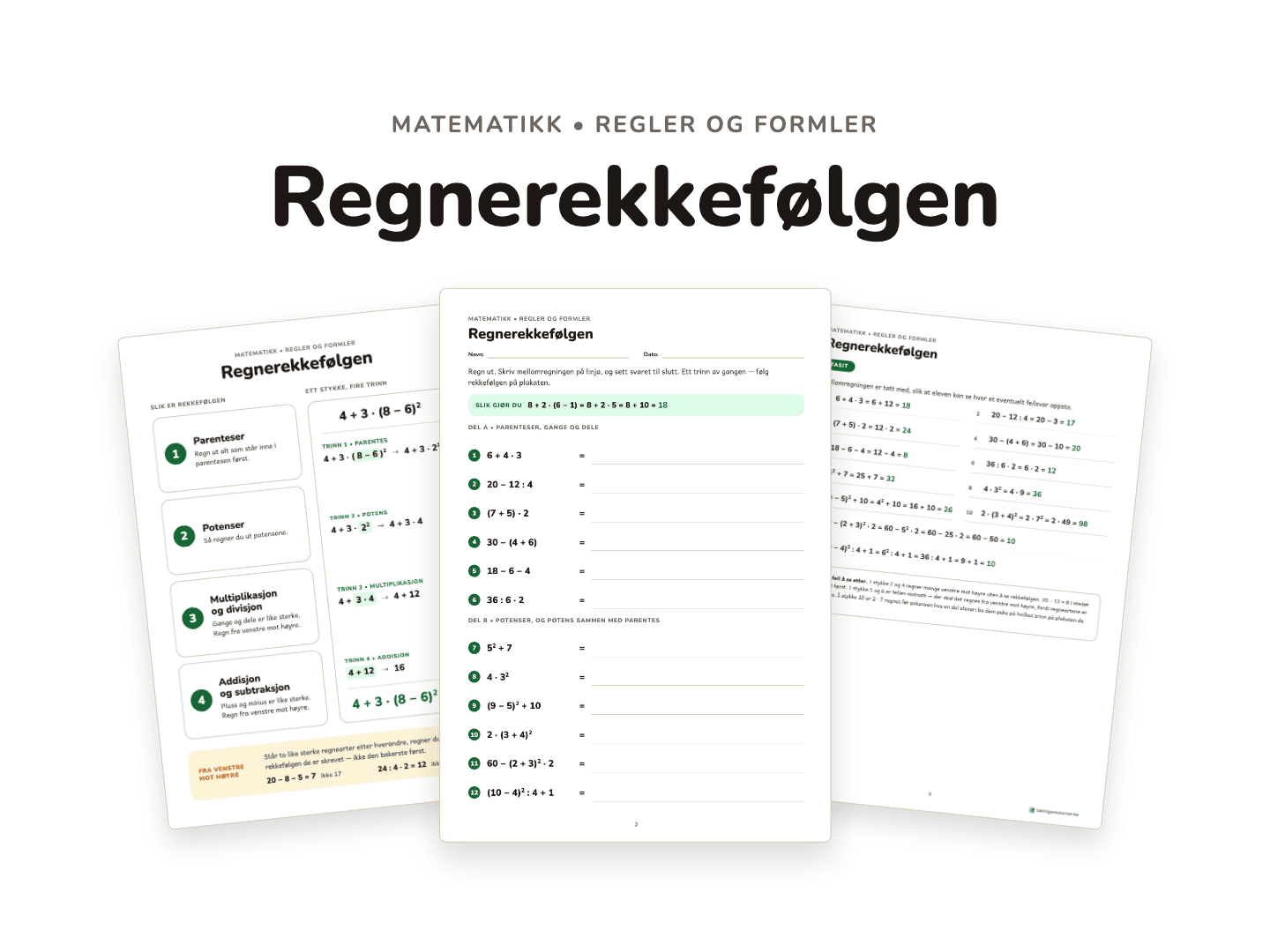 Regnerekkefølgen – plakat og øveark