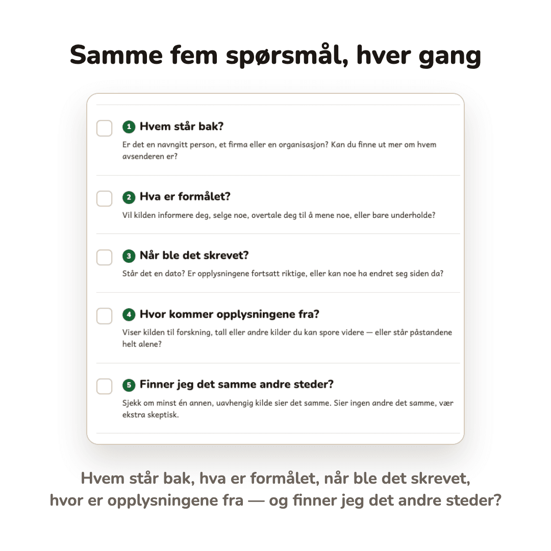 Kildekritikk – sjekkliste og utfyllingsark – bilde 3
