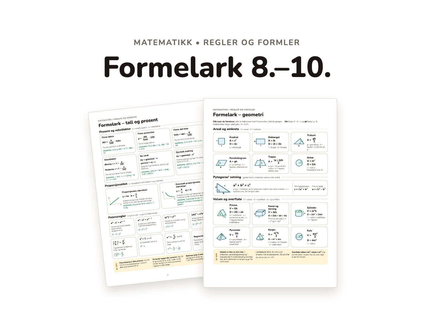 Formelark matematikk 8.–10.