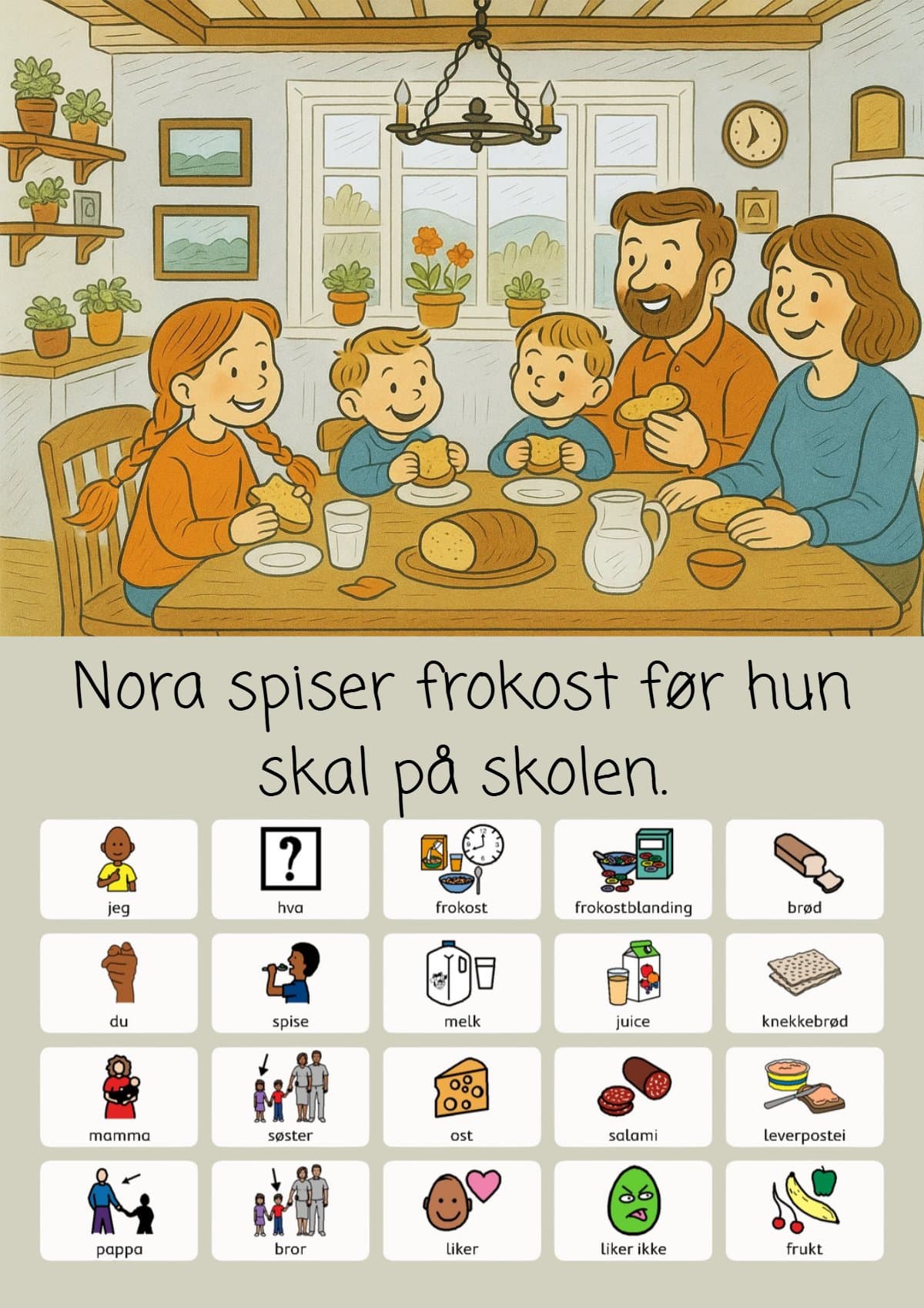 Vind på skoleveien-bildebok med PCS-symboler