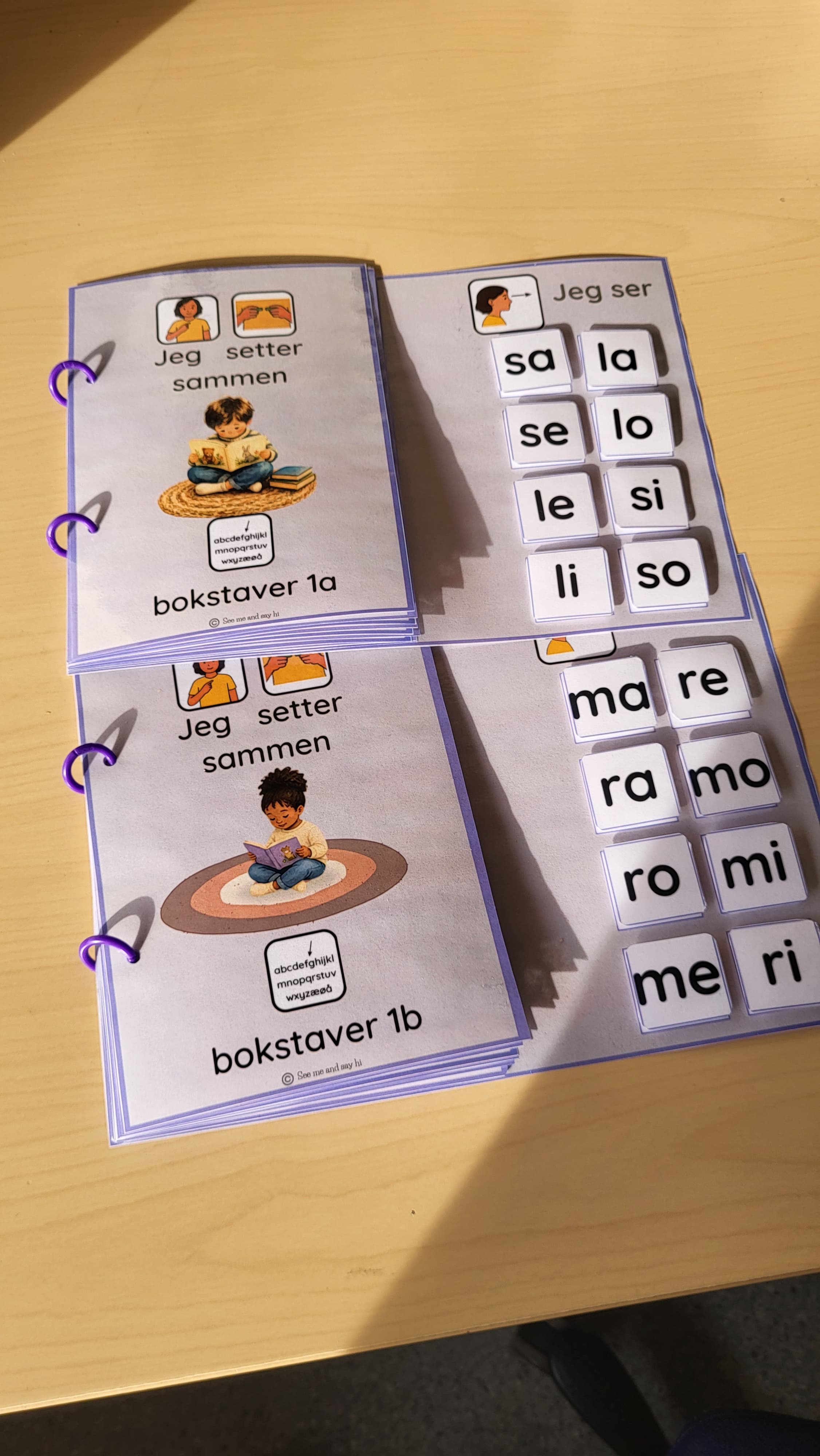3 arbeidshefter for bokstavgjenkjennelse -s,i,l,o,r,e,m,a.