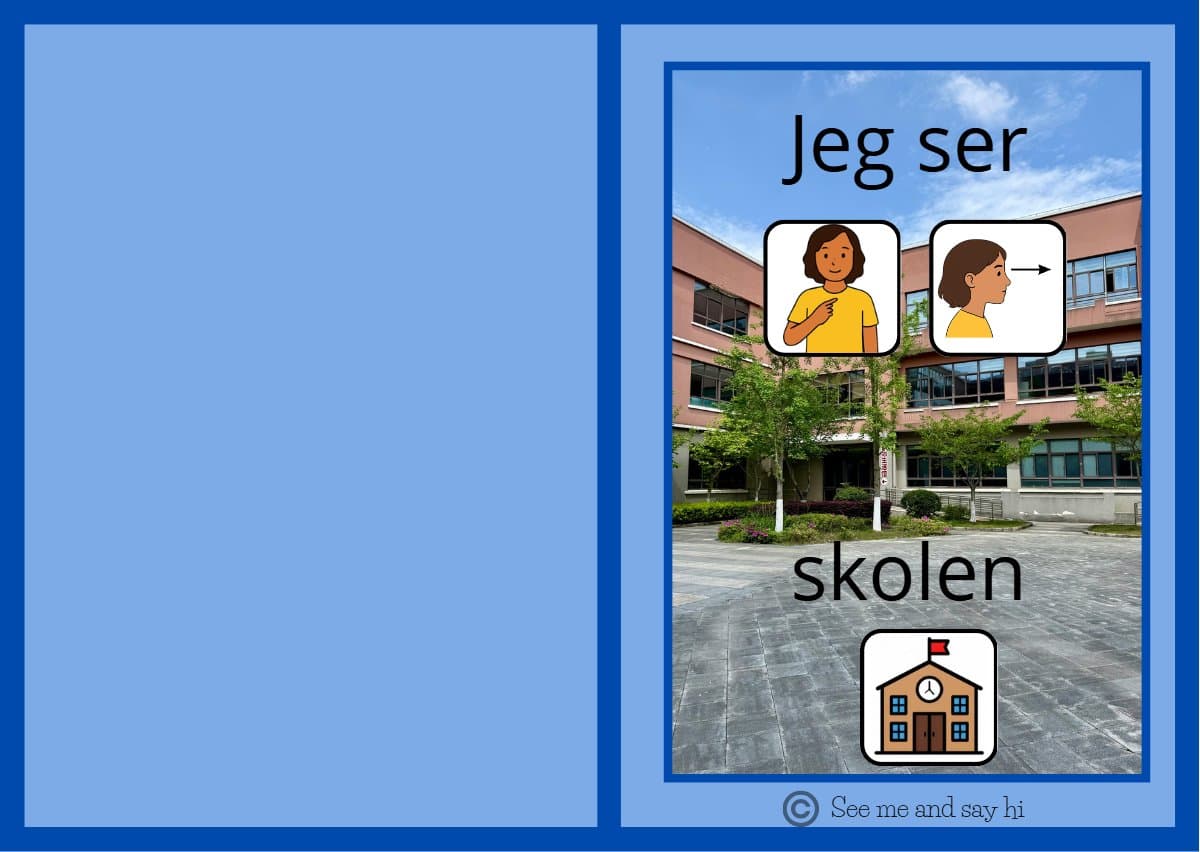 Jeg ser skolen – ASK-bok med symbolbrikker for skoleordforråd