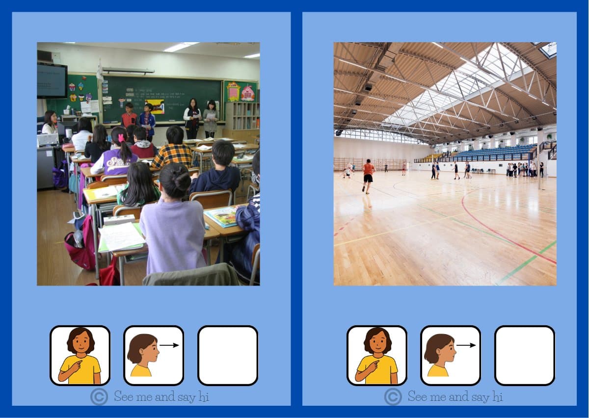Jeg ser skolen – ASK-bok med symbolbrikker for skoleordforråd
